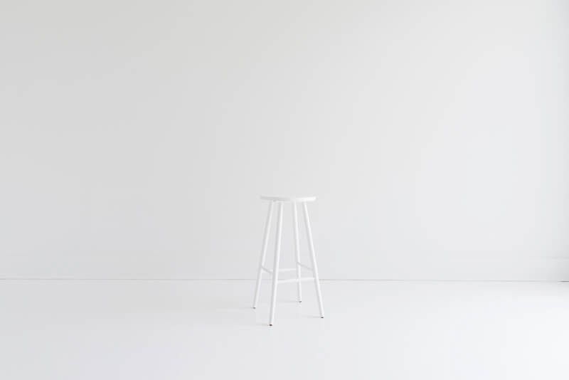 bar stool Solid wood, white stain finish